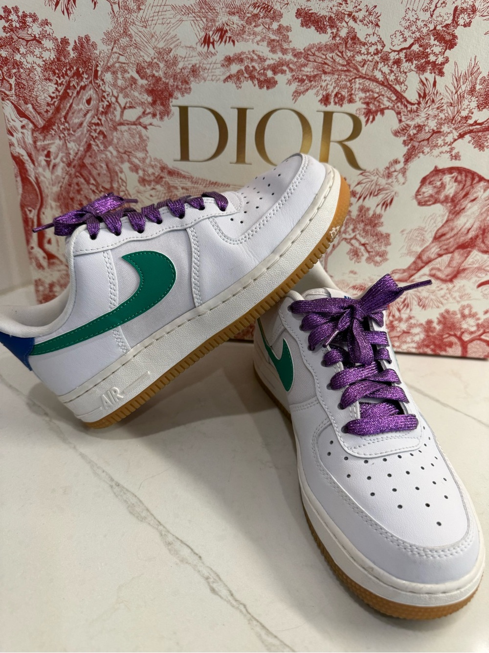 Women’s Nike Air Force 1 White/ Stadium Green, Size 5.5, Worn Once